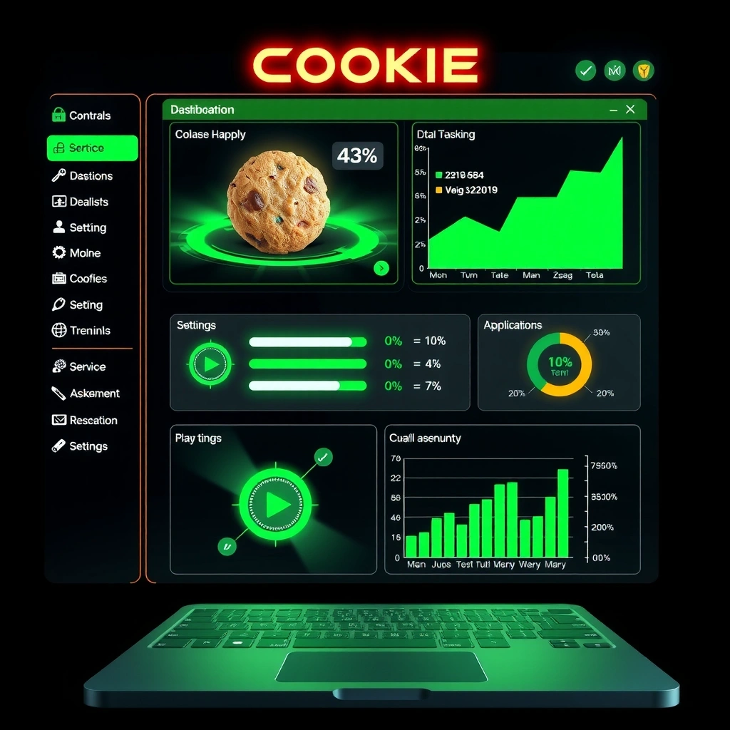 Cookie management interface in cyberpunk style